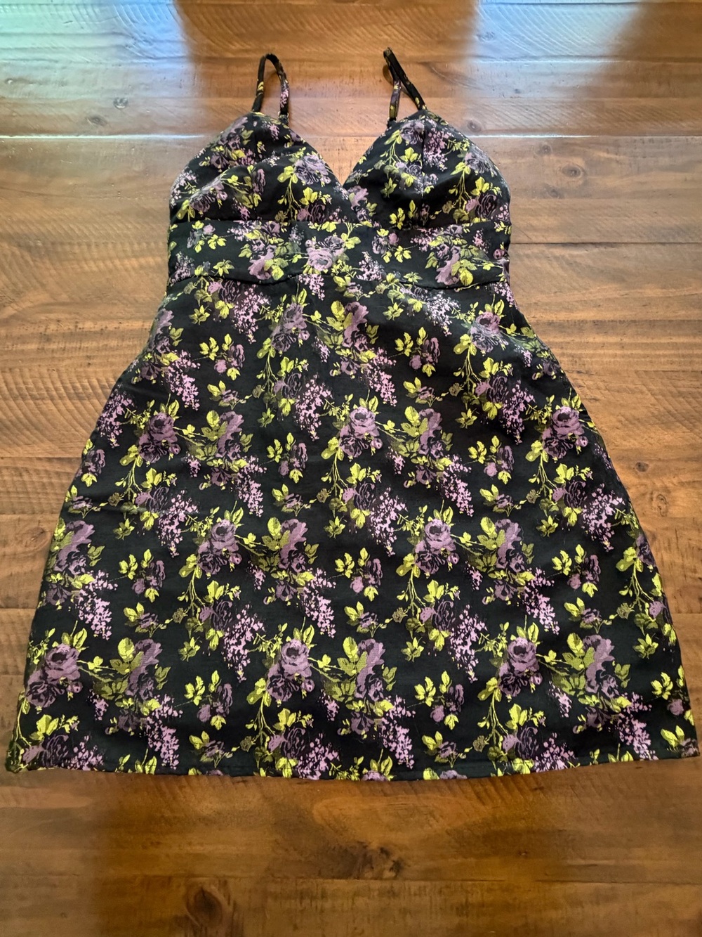 Lulu's Mini Black Floral Print Dress Size S